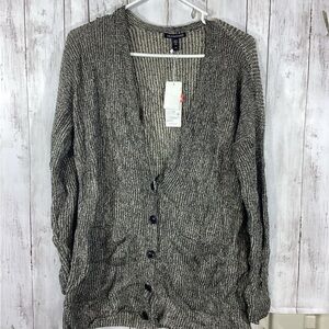 Eileen Fisher Organic Cotton Tencel Knit Duster Grandpa Cardigan Small m